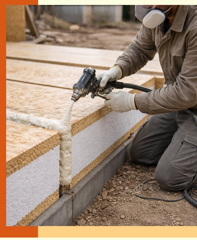 Утепление СИП-панелей пенополиуретаном (ППУ) в Чите