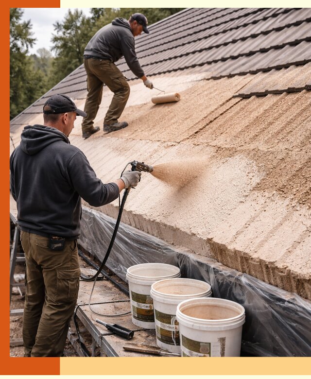 Утепление кровли жидкой пробкой в Чите для домов и зданий